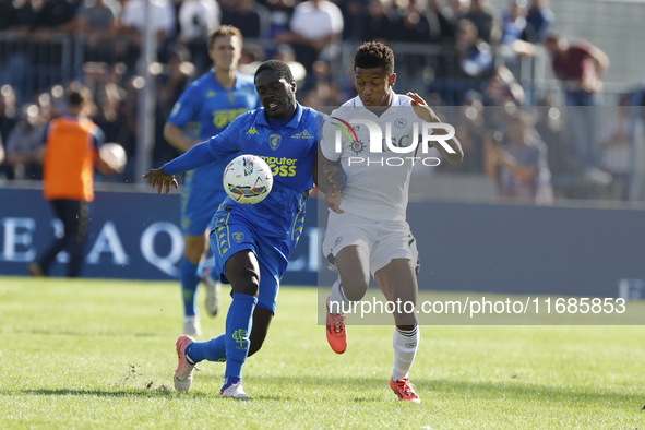 David Neres of Napoli plays during the Serie A soccer match between Empoli FC and SSC Napoli at Stadio Carlo Castellani in Empoli, Italy, on...