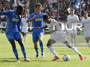 David Neres of Napoli plays during the Serie A soccer match between Empoli FC and SSC Napoli at Stadio Carlo Castellani in Empoli, Italy, on...