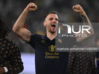 Federico Gatti of Juventus FC celebrates after winning during the Juventus FC - SS Lazio match, 8th turn of Italian Lega Serie A Enilive 24/...