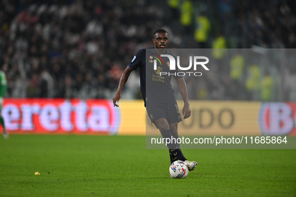 Pierre Kalulu of Juventus FC is in action during the match between Juventus FC and SS Lazio, the 8th round of the Italian Lega Serie A Enili...