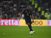 Pierre Kalulu of Juventus FC is in action during the match between Juventus FC and SS Lazio, the 8th round of the Italian Lega Serie A Enili...