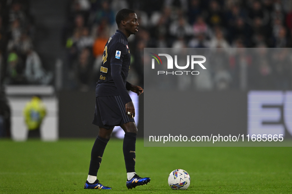 Timothy Weah of Juventus FC is in action during the match between Juventus FC and SS Lazio, the 8th round of the Italian Lega Serie A Eniliv...