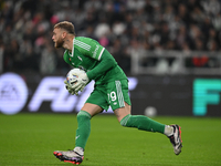 Michele Di Gregorio of Juventus FC is in action during the Juventus FC vs. SS Lazio match, the 8th turn of the Italian Lega Serie A Enilive...