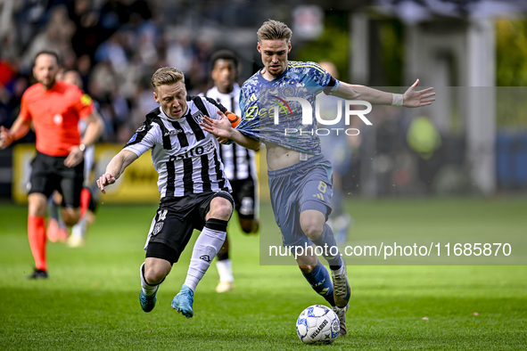 Heracles Almelo midfielder Brian de Keersmaecker and AFC Ajax Amsterdam midfielder Kenneth Taylor play during the match between Heracles Alm...