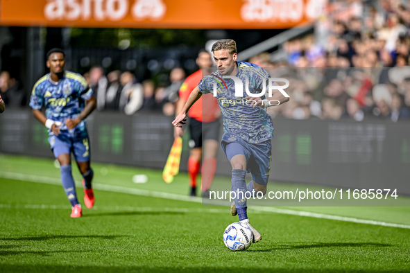 AFC Ajax Amsterdam midfielder Kenneth Taylor plays during the match between Heracles Almelo and Ajax at the Asito stadium for the Dutch Ered...