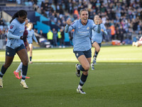 Jill Roord, #10 of Manchester City W.F.C., celebrates her goal during the Barclays FA Women's Super League match between Manchester City and...