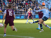 Jill Roord #10 of Manchester City W.F.C. scores a goal during the Barclays FA Women's Super League match between Manchester City and Aston V...