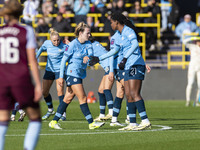 Lauren Hemp #11 of Manchester City W.F.C. celebrates her goal during the Barclays FA Women's Super League match between Manchester City and...