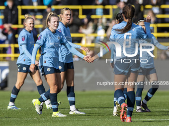 Lauren Hemp #11 of Manchester City W.F.C. celebrates her goal during the Barclays FA Women's Super League match between Manchester City and...