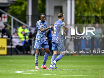 AFC Ajax Amsterdam forward Bertrand Traore celebrates the 2-2 goal during the match between Heracles Almelo and Ajax at the Asito Stadium fo...