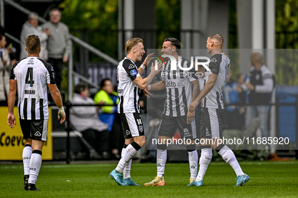 Heracles Almelo midfielder Mario Engels celebrates the 2-1 goal during the match between Heracles Almelo and Ajax at the Asito Stadium for t...