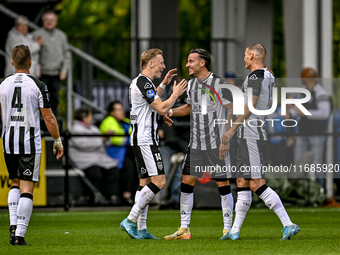 Heracles Almelo midfielder Mario Engels celebrates the 2-1 goal during the match between Heracles Almelo and Ajax at the Asito Stadium for t...