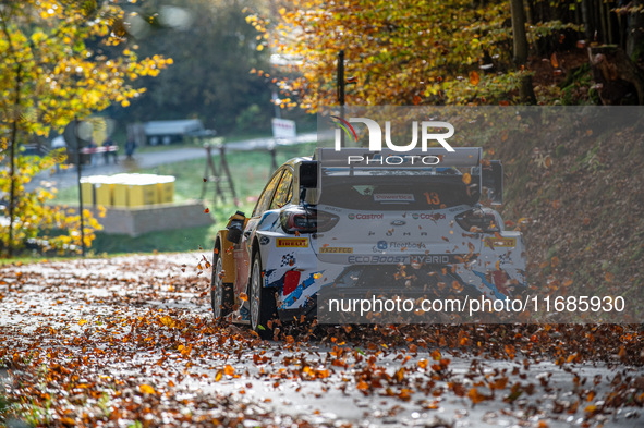 Gregoire Munster (Lux) and Louis Louka (Bel) drive a Ford Puma Rally Hybrid for the M-Sport Ford World Rally Team during the WRC Central Eur...