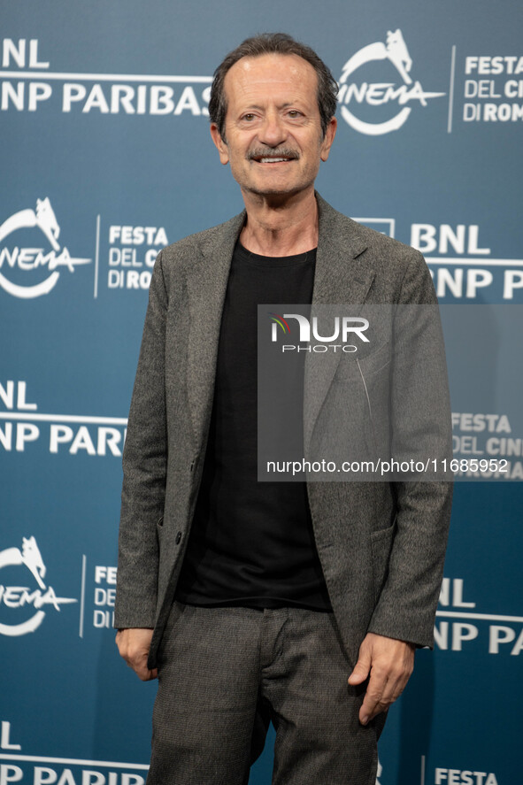 Rocco Papaleo attends the ''100 Di Questi Anni'' photocall during the 19th Rome Film Festival at Auditorium Parco Della Musica in Rome, Ital...