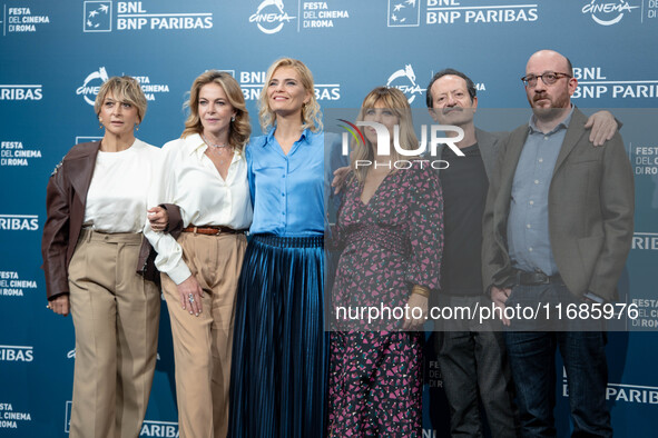 Paola Minaccioni, Claudia Gerini, Claudia Zanella, Michela Andreozzi, Rocco Papaleo, and Carlo De Ruggieri attend the ''100 Di Questi Anni''...