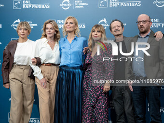 Paola Minaccioni, Claudia Gerini, Claudia Zanella, Michela Andreozzi, Rocco Papaleo, and Carlo De Ruggieri attend the ''100 Di Questi Anni''...