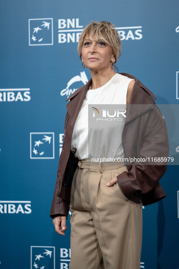 Paola Minaccioni attends the ''100 Di Questi Anni'' photocall during the 19th Rome Film Festival at Auditorium Parco Della Musica in Rome, I...