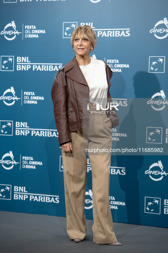 Paola Minaccioni attends the ''100 Di Questi Anni'' photocall during the 19th Rome Film Festival at Auditorium Parco Della Musica in Rome, I...