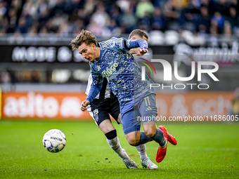 AFC Ajax Amsterdam forward Mika Godts plays during the match between Heracles Almelo and Ajax at the Asito Stadium for the Dutch Eredivisie...