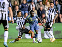 Heracles Almelo defender Ruben Roosken and AFC Ajax Amsterdam forward Bertrand Traore play during the match between Heracles Almelo and Ajax...