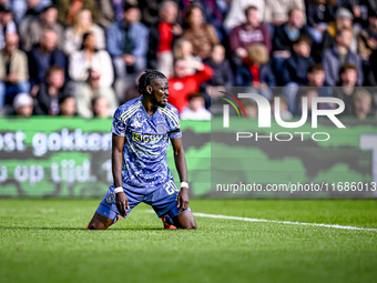 AFC Ajax Amsterdam forward Bertrand Traore plays during the match between Heracles Almelo and Ajax at the Asito Stadium for the Dutch Erediv...