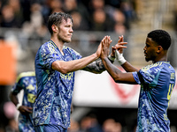 AFC Ajax Amsterdam forward Wout Weghorst celebrates the 2-3 goal during the match between Heracles Almelo and Ajax at the Asito Stadium for...