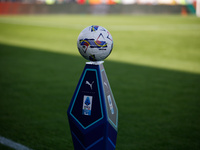 The Italian Serie A official ball is present during the Italian Serie A soccer championship football match between Venezia FC and Atalanta B...