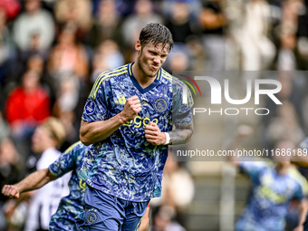 AFC Ajax Amsterdam forward Wout Weghorst celebrates the 3-4 goal during the match between Heracles Almelo and Ajax at the Asito Stadium for...