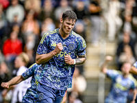 AFC Ajax Amsterdam forward Wout Weghorst celebrates the 3-4 goal during the match between Heracles Almelo and Ajax at the Asito Stadium for...