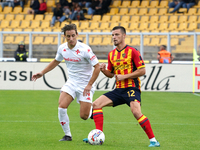 Frederic Gilbert of US Lecce plays during the Serie A match between Lecce and Fiorentina in Lecce, Italy, on October 20, 2024. (