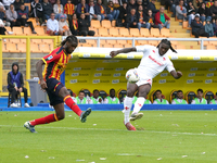 Moise Kean of ACF Fiorentina is in action during the Serie A match between Lecce and Fiorentina in Lecce, Italy, on October 20, 2024. (