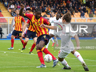 Edoardo Bove of ACF Fiorentina is in action during the Serie A match between Lecce and Fiorentina in Lecce, Italy, on October 20, 2024. (