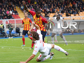 Edoardo Bove of ACF Fiorentina is in action during the Serie A match between Lecce and Fiorentina in Lecce, Italy, on October 20, 2024. (