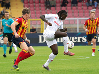 Moise Kean of ACF Fiorentina is in action during the Serie A match between Lecce and Fiorentina in Lecce, Italy, on October 20, 2024. (