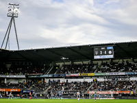 The stadium overview shows the final score on the scoreboard during the match between Heracles Almelo and Ajax at the Asito Stadium for the...