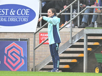 Interim manager Renee Slegers (Manager Arsenal) gestures during the Barclays FA Women's Super League match between West Ham United and Arsen...