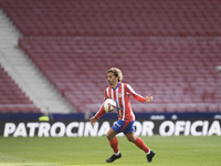 Antoine Griezmann of Atletico de Madrid controls the ball during the La Liga 2024/25 match between Atletico de Madrid and Leganes at Riyadh...