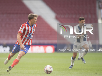 Pablo Barrios of Atletico de Madrid is in action during the La Liga 2024/25 match between Atletico de Madrid and Leganes at Riyadh Air Metro...