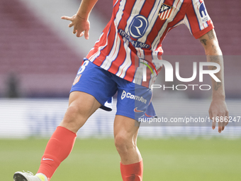 Pablo Barrios of Atletico de Madrid is in action during the La Liga 2024/25 match between Atletico de Madrid and Leganes at Riyadh Air Metro...