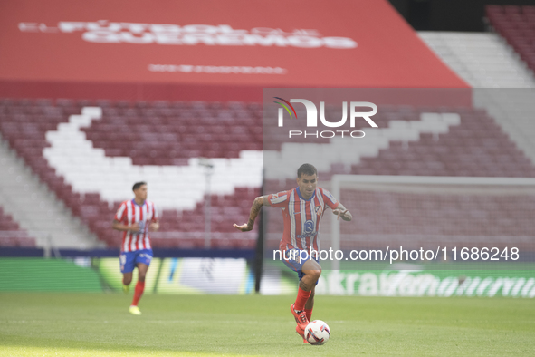 Angel Correa of Atletico de Madrid is in action during the La Liga 2024/25 match between Atletico de Madrid and Leganes at Riyadh Air Metrop...