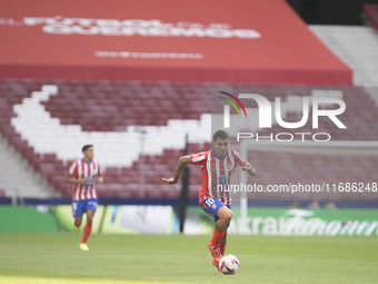 Angel Correa of Atletico de Madrid is in action during the La Liga 2024/25 match between Atletico de Madrid and Leganes at Riyadh Air Metrop...