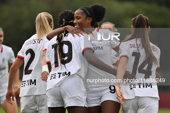 Evelyn Ijeh of A.C. Milan Femminile celebrates after scoring the goal of 0-1 during the 7th day of the Serie A Femminile eBay Championship b...