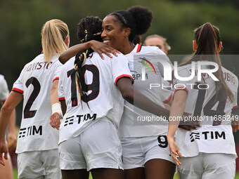 Evelyn Ijeh of A.C. Milan Femminile celebrates after scoring the goal of 0-1 during the 7th day of the Serie A Femminile eBay Championship b...