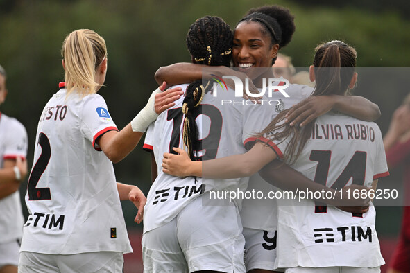 Evelyn Ijeh of A.C. Milan Femminile celebrates after scoring the goal of 0-1 during the 7th day of the Serie A Femminile eBay Championship b...