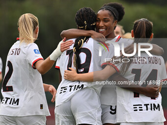 Evelyn Ijeh of A.C. Milan Femminile celebrates after scoring the goal of 0-1 during the 7th day of the Serie A Femminile eBay Championship b...