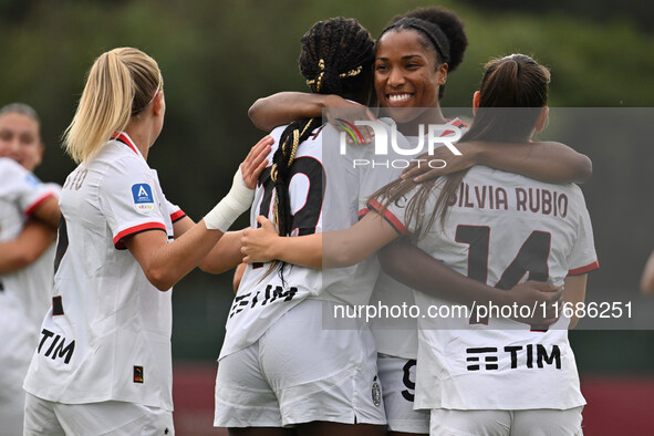 Evelyn Ijeh of A.C. Milan Femminile celebrates after scoring the goal of 0-1 during the 7th day of the Serie A Femminile eBay Championship b...