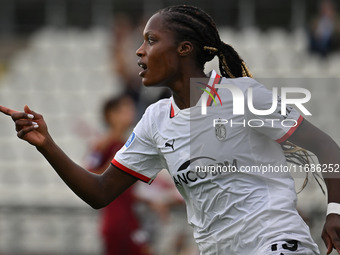 Evelyn Ijeh of A.C. Milan Femminile celebrates after scoring the goal of 0-1 during the 7th day of the Serie A Femminile eBay Championship b...