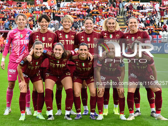 A.S. Roma Femminile players pose for a team photo during the 7th day of the Serie A Femminile eBay Championship between A.S. Roma and A.C. M...