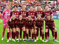 A.S. Roma Femminile players pose for a team photo during the 7th day of the Serie A Femminile eBay Championship between A.S. Roma and A.C. M...