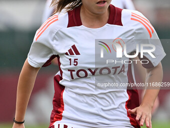 Giulia Dragoni of A.S. Roma Femminile participates in the 7th day of the Serie A Femminile eBay Championship between A.S. Roma and A.C. Mila...